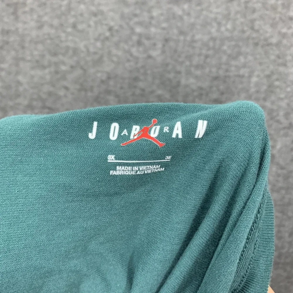 Nike Air Jordan Tee Shirt Mens 3XL‎ Flight Jumpman Logo Teal Green Short Sleeve
